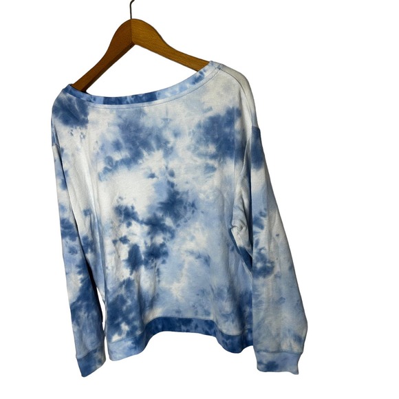 Splendid Women's L Large Blue Tie Dye Long Sleeve Waffle Thermal - Picture 2 of 2